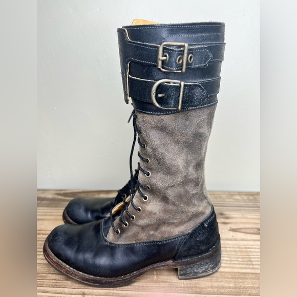 Timberland boot co Lucille lace up high boot two tone leather 6 zip - Picture 13 of 14